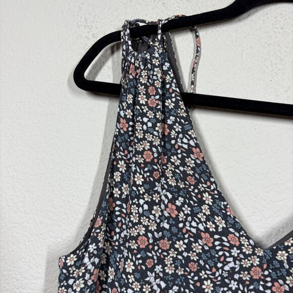 Rails Small Janelle Black Vintage Floral Shift Dress Tiered V Neck Tie Shoulder - Picture 4 of 10